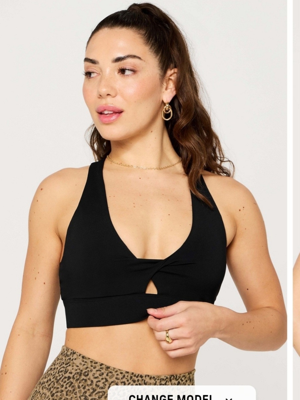 FABLETICS NWT Black Twist-Front Sports Bra
